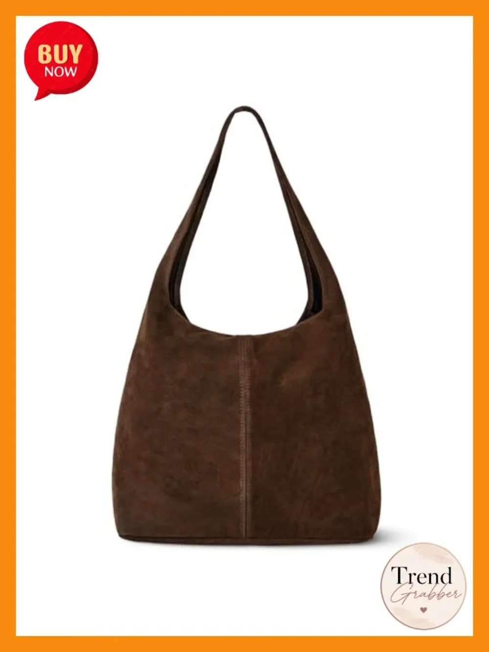 Large Slouchy Suede Hobo Bag with Zipper Shoulder Strap